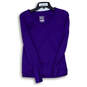 Womens Purple Dri-Fit Long Sleeve V-Neck Athletic Cut T-Shirt Size Small image number 1