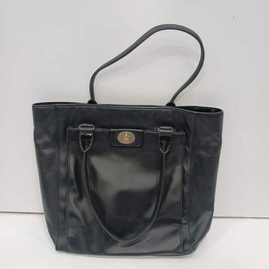 Kate Spade Black Smooth Leather Bucket Tote Bag image number 1