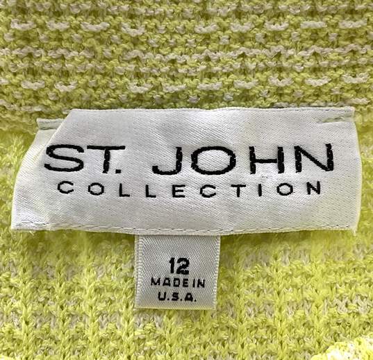 ST. JOHN Collection Knit Highlighter Yellow Skirt image number 3