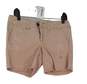 Womens Tan Flat Front Distressed Casual Chino Shorts Size 27 image number 1