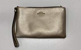 Kate Spade Gold Leather Pouch Wristlet Wallet
