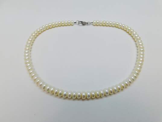 Honora 925 White Pearls Beaded Collar Necklace 39g image number 2