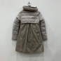 Womens Gray Long Sleeve Stand Collar Full-Zip Puffer Coat Size Small image number 2