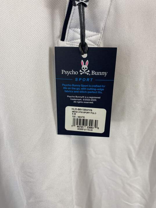 Psycho Bunny Men White Polo Shirt S NWT image number 3
