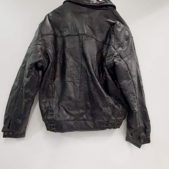 Legacy Men Black Leather Jacket XL image number 5