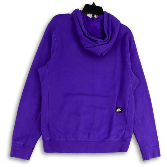 Womens Purple Long Sleeve Kangaroo Pocket Pullover Hoodie Size Medium image number 2
