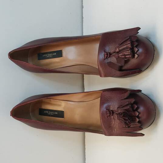Ann Taylor Burgundy Heels Size 8.5 image number 6
