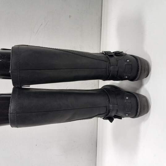 Women's Black Leather Boots Size 7 image number 3