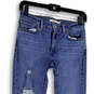 Womens Blue Distressed Medium Wash Pockets Denim Skinny Leg Jeans Size 27 image number 3