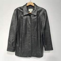 Worthington Black Leather Jacket Mens size L