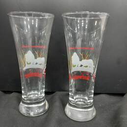 Pair of The Budweiser Lizards Pilsner Beer Glasses 7" alternative image