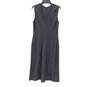 ST. JOHN Flint Grey Milano Knit Sleeveless Draped Sheath Dress Size 10 with COA NWT image number 4