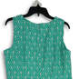 Womens Green Geometric Sleeveless Round Neck Sheath Dress Size 12 image number 4
