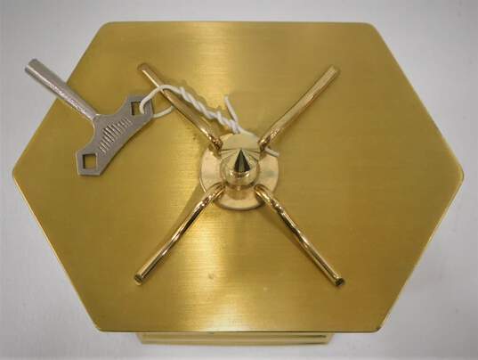 Vntg Seth Thomas Bequest Model 0793-000 Glass Brass Mantle Clock W/ Key Untested image number 4