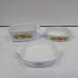 Bundle of 3 White w/ Floral Design Corning Ware Dishes image number 1