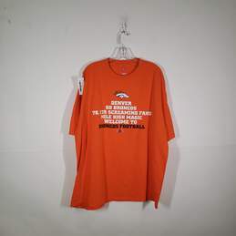 Mens Denver Broncos Cotton Crew Neck Football-NFL Graphic Print T-Shirt Size 2XL