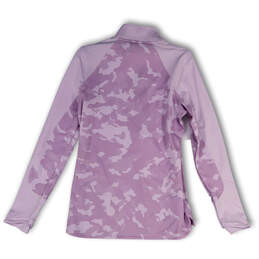 Womens Pink Camouflage Mock Neck 1/4 Zip Activewear Pullover T-Shirt Size L alternative image