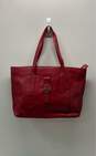 Tory Burch Leather Plaque Large Tote Red image number 1