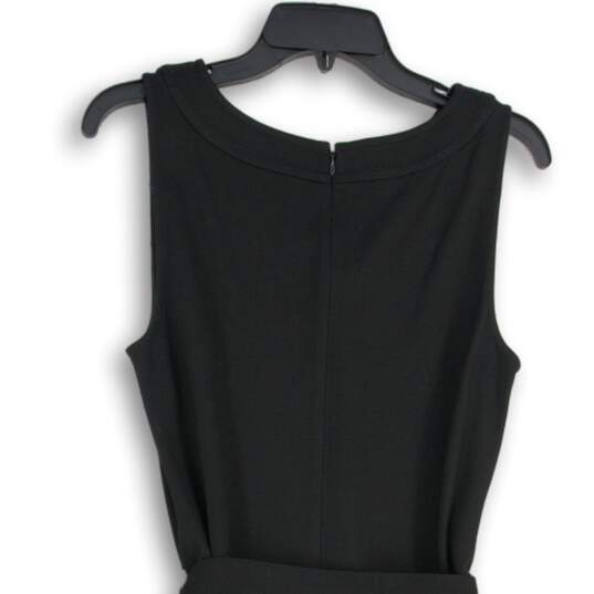Talbots Womens Black Sleeveless Tie Waist Back Zip Knee Length A-Line Dress Sz 8 image number 4