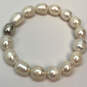Designer Silpada Sterling Silver White Pearl Stretchable Beaded Bracelet image number 2