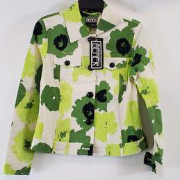 Berek Women Green Abstract Jean Jacket S NWT