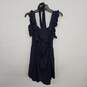 Navy Blue Sleeveless Back Out Romper image number 3