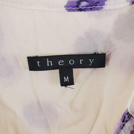 Theory Women's White/Lilac Top SZ M NWT image number 4
