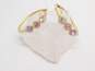 14K Gold Clear Pink & Purple Cubic Zirconia Accented Twisted Hoop Earrings 8.6g image number 6