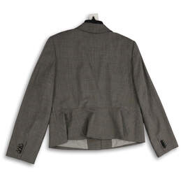NWT Womens Gray Long Sleeve Notch Lapel Welt Pocket Two Button Blazer Sz 18 alternative image