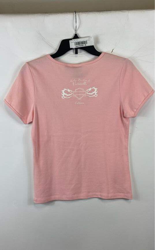 Harley-Davidson Pink Graphic T-shirt - Size Medium image number 4