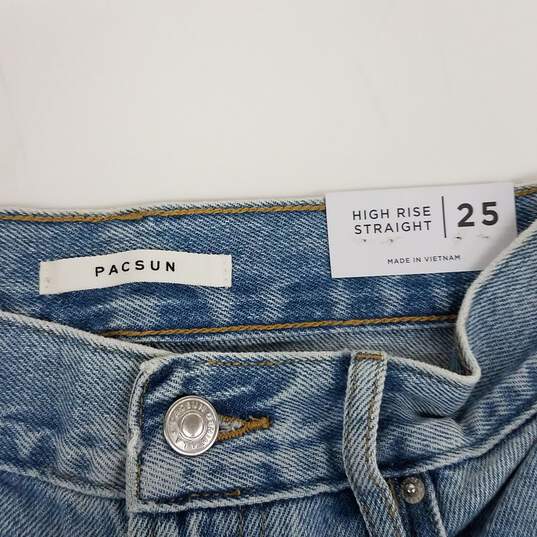 Pacsun Embroidered High Rise Straight Jeans Size 25 image number 3