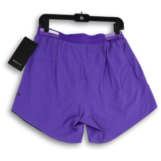 NWT Womens Lavender Pleated Elastic Waist Athletic Short Size Large image number 2