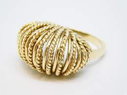 14K Yellow Gold Statement Rope & Smooth Texture Dome Ring 9.7g alternative image