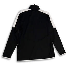 NWT Mens Black White Long Sleeve Mock Neck Full-Zip Track Jacket Size Large alternative image