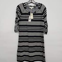 Black and White Stripe Shirt Dress