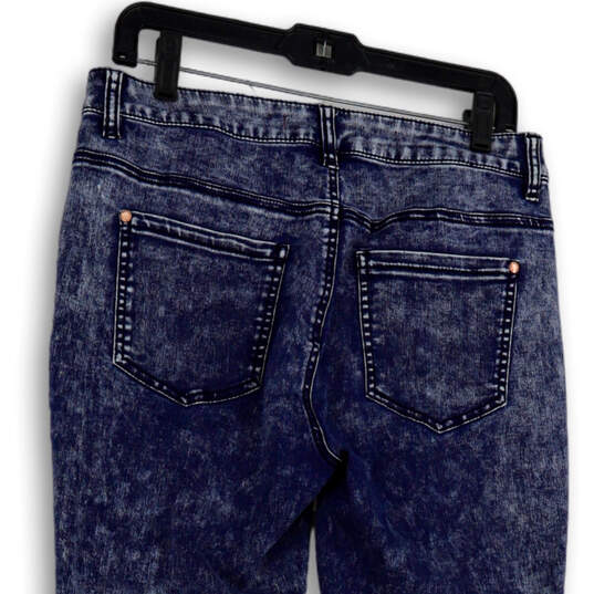 Womens Blue Denim Medium Wash Pockets Casual Skinny Leg Jeans Size 11 image number 4