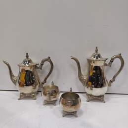 Bundle of 2 Oneida Silver Colored Teapots With Lids And Creamer And Sugar Bowls alternative image