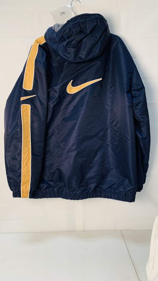 Men's Dark Blue and Yellow Nike Jacket Size: X-Large image number 3