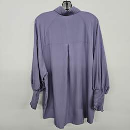 Purple Cinched Sleeve Button Up alternative image