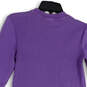 Womens Purple Ribbed Long Sleeve Crew Neck Pullover T-Shirt Dress Size XS image number 2