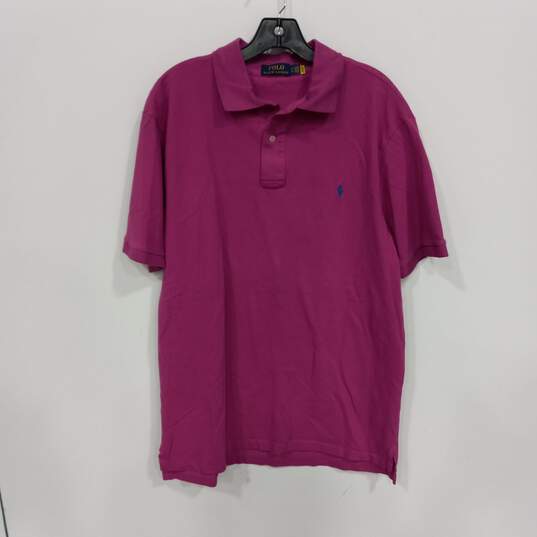 Polo Ralph Lauren Men's Purple Cotton SS Polo Shirt Size LT image number 1