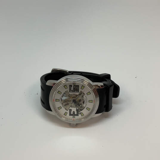 Designer Stuhrling ST-90050 Silver-Tone White Round Dial Analog Wristwatch image number 2