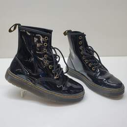 Dr. Martens Zavala Patent Leather Combat Boots Black Sz M6/L7