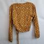 Marine Layer mustard long sleeve cropped wrap top XL image number 2
