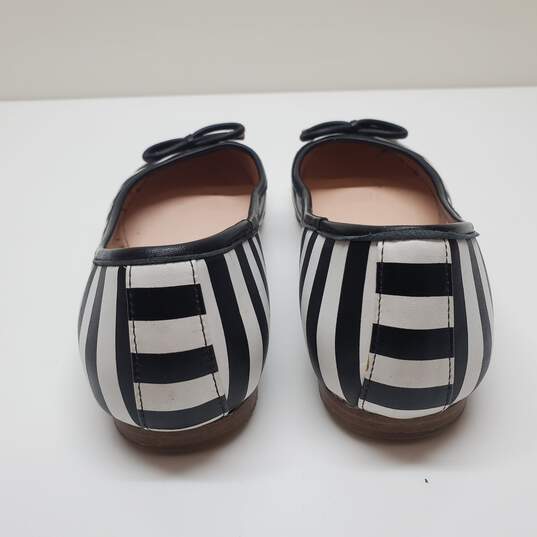 Kate Spade Willa Black & White Stripe Ballet Flats Size 7.5 image number 4