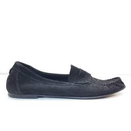 Aquatalia Black Suede Flat Loafers Shoes Women's Size 7.5 B