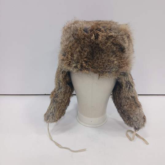 Crowncap Brown Rabbit Fur Hat Size 2XL image number 1