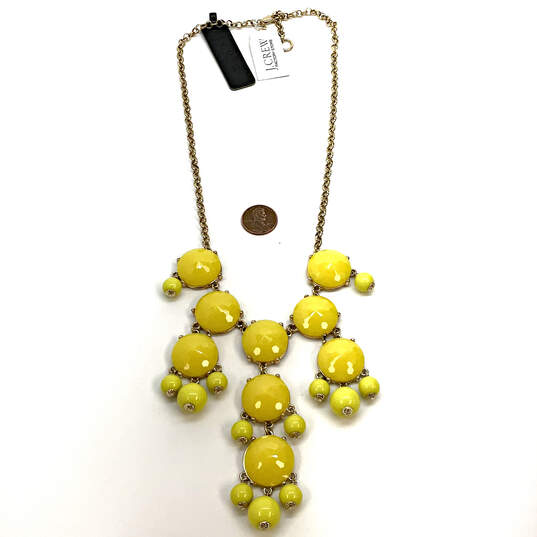 NWT Designer J. Crew Gold-Tone Yellow Faceted Cabochon Statement Necklace image number 2