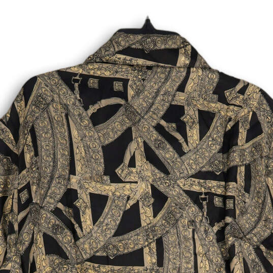 NWT Womens Brown Black Printed Long Sleeve Button-Up Shirt Size 2X image number 4