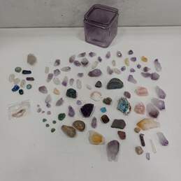 Bundle of Assorted Stones & Crystals in Purple Jar
